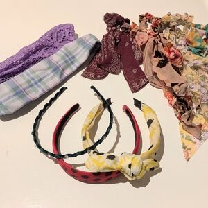 Headband & Scrunchies, Fancy Lot of 9